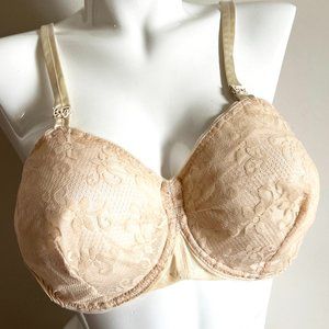 Vintage Edith Lances Minimizing Hand Sewn Bra In Nude Champagne